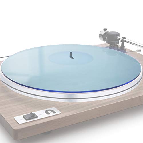Terrific Tune - Acrylic Turntable Slipmat for Vinyl LP Record Players - Transparent Platter Mat - Anti-static and Tighter bass - Reduce Noise & Improve Sound Quality (Blue)