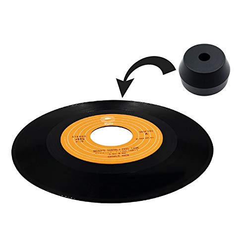 45 RPM Black Adapter Durable Solid Aluminum Center Adapter for 7 inch Records Vinyl