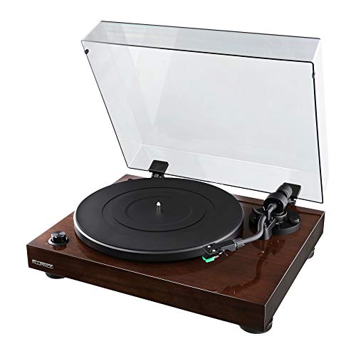 Fluance RT81 Elite High Fidelity Vinyl Turntable Record Player with Audio Technica AT95E Cartridge, Belt Drive, Built-in Preamp, Adjustable Counterweight, High Mass MDF Wood Plinth - Walnut