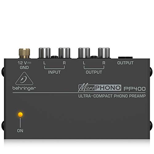 Behringer Microphono PP400 Ultra-Compact Phono Preamp,Silver