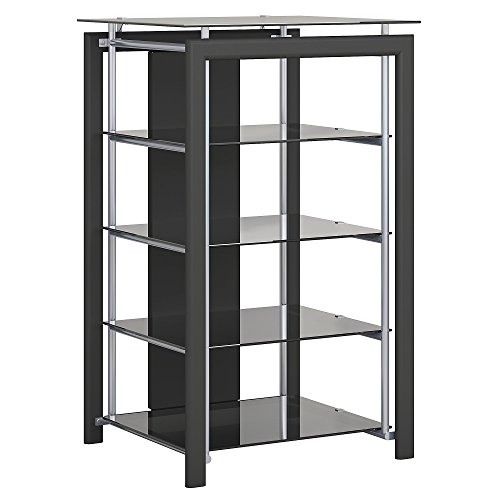 Bush Furniture Midnight Mist Media Stand in Black