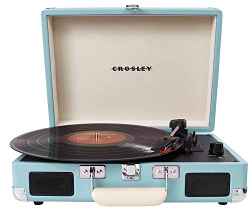 Crosley CR8005A-TU Cruiser Portable 3-Speed Turntable, Turquoise